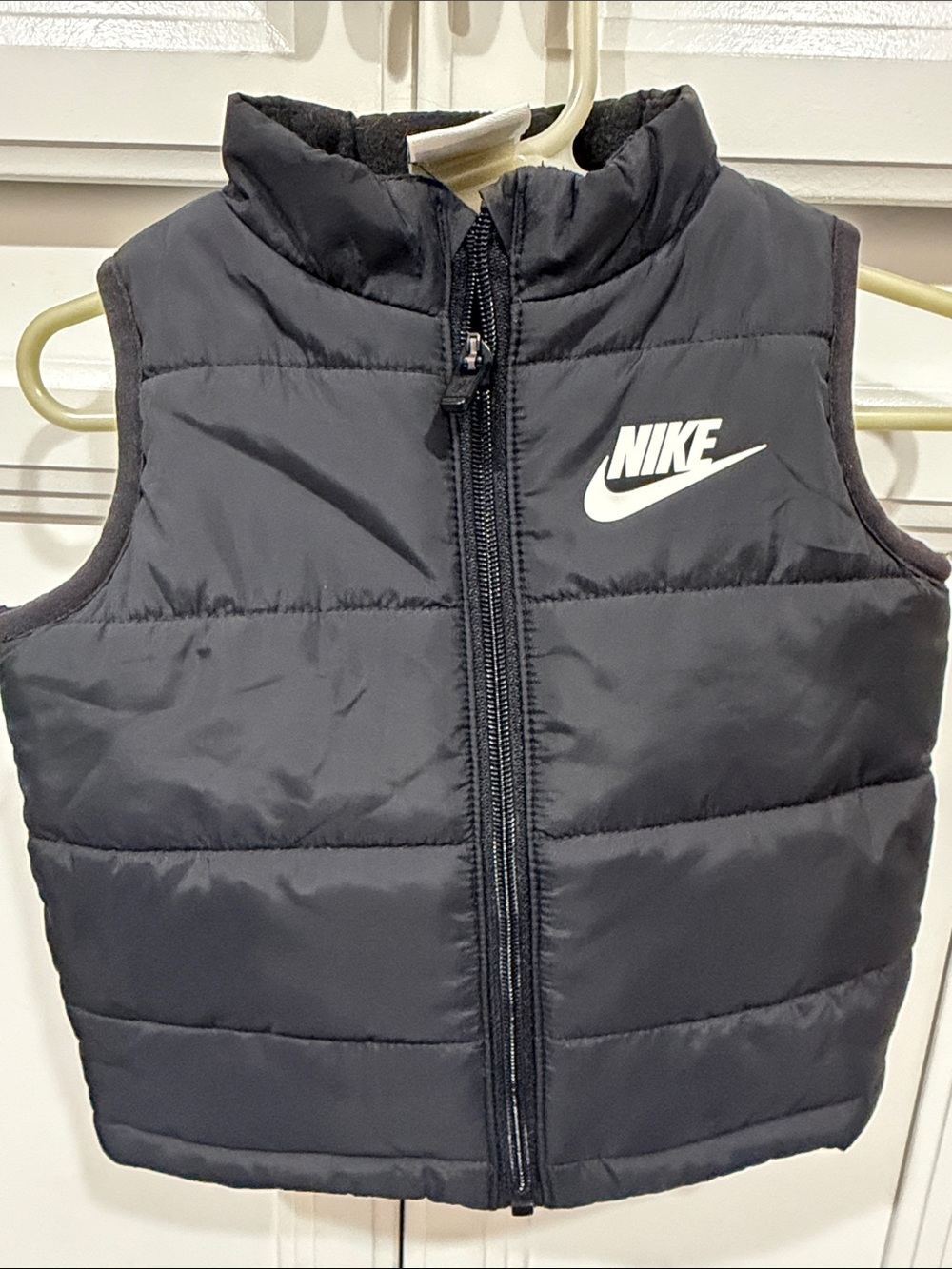 Nike Black Puffer Vest with White Logo